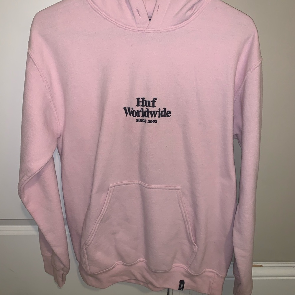 Huf Worldwide pink hoodie